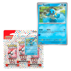 BLISTER TRIPLE PACK SQUIRTLE 151 POKÉMON ESCARLATE E VIOLETA 3.5 COPAG NOVO ORIGINAL TCG