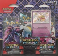 BLISTER TRIPLE PACK GREAVARD DESTINOS DE PALDEA - POKÉMON ESCARLATE E VIOLETA 4.5 - COPAG - NOVO - ORIGINAL - TCG