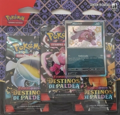 BLISTER TRIPLE PACK MASCHIFF DESTINOS DE PALDEA - POKÉMON ESCARLATE E VIOLETA 4.5 - COPAG - NOVO - ORIGINAL - TCG