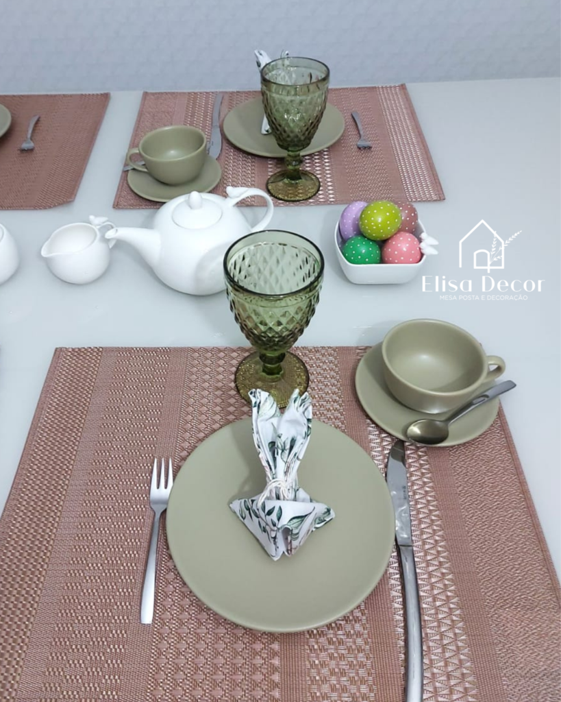 Jogo de Chá Porcelana Verde - Donna Coisinha Decor