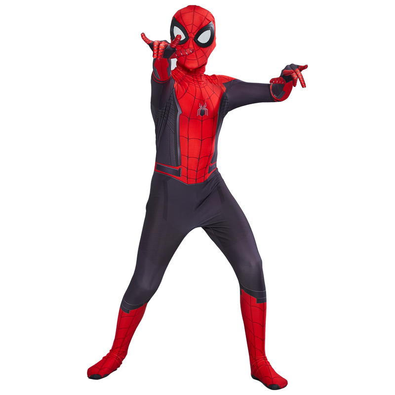 Costumes de RPG das crianças Longe da Casa do Homem-Aranha Traje Cosplay  Peter Parker Zentai Suit Superhero Bodysuit Macacão Traje De Halloween