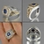 Anéis de luxos masculino em forma de dois tons relógio criativo design anéis de casamento ou casual com tamanho 6-14 na internet