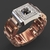 Anéis de luxos masculino em forma de dois tons relógio criativo design anéis de casamento ou casual com tamanho 6-14 na internet
