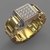 Imagem do Anéis de luxos masculino em forma de dois tons relógio criativo design anéis de casamento ou casual com tamanho 6-14