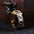 Anéis de luxos masculino em forma de dois tons relógio criativo design anéis de casamento ou casual com tamanho 6-14 - comprar online