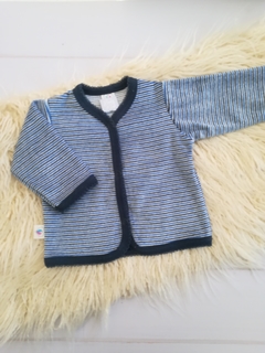 CAMPERA PLUSH RAYAS AZUL