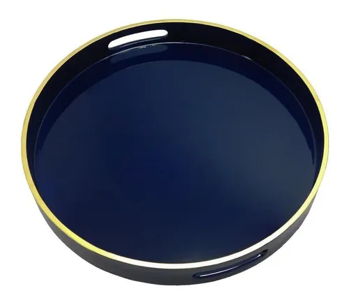 Bandeja redonda lacada azul navy D50cm - Tienda A-Tipica