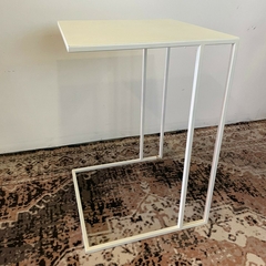 MESA DE ARRIME CUADRADA HIERRO BLANCO - comprar online