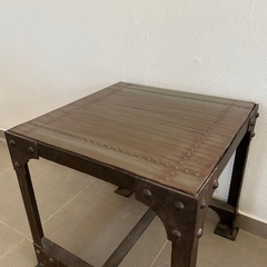 MESA HIERRO CON TAPA SIMIL MADERA - comprar online