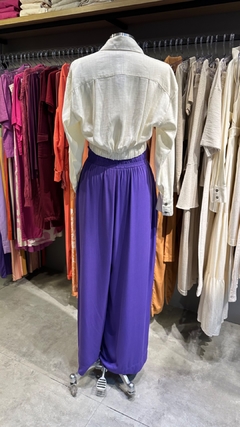 CALÇA PANTALONA CÓS PESPONTADO - ROXO na internet