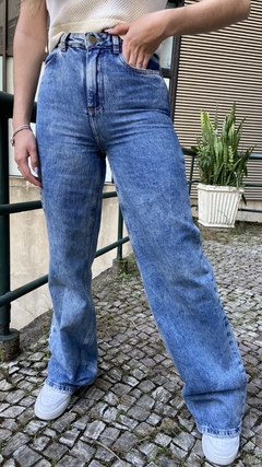 CALÇA WIDE LEG - JEANS MARMORIZADO - comprar online