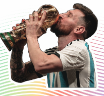 Messi besando la copa