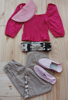 Conjunto Rosa talle 1 al 4 con rastra