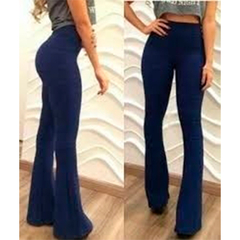 Calça preta flare bandagem retailer