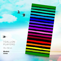 Toallón playero 76x152 cm de algodón aterciopelado