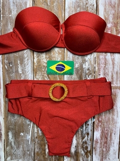 Biquíni Hot Pant Kim Vermelho brilhante na internet