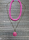 Choker Discos Pink e Colar com pingente