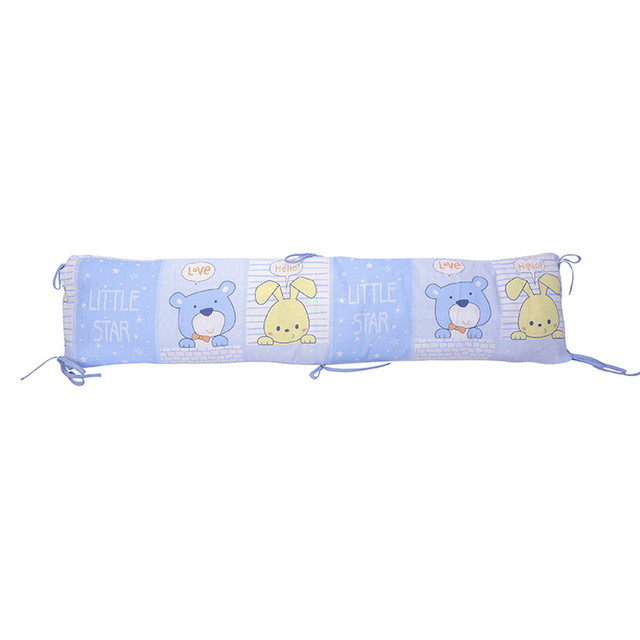 Protetor de Berço Bebê 3 Peças Cabeceira e Laterais Menino Azul Tecelagem  Parapipi - Ref. 1025