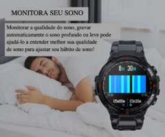 K22 Smart Watch redondo militar esportivo masculino | Exclusivo Him's Place | - loja online