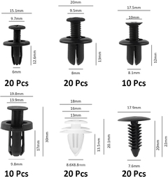 Kit 100 peças mistas de presilhas automotiva - encaixe friso. para choque, portas, carpete, painel