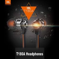 Fones intra auricular JBL T180A H 3.5mm Pure Bass com microfone