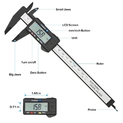 Paquímetro Digital Eletrônico 15 cm - Medidor do Espessura - Hims Place | Site voltado às diferentes necessidades e gostos masculinos. Frete grátis na maioria dos produto!