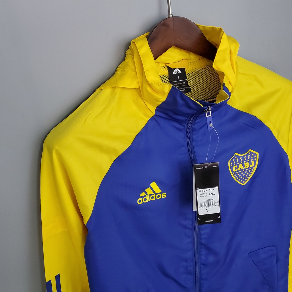 Blusa Corta Vento Boca Juniors 20 21 Nike Masculina Amarelo e Azul