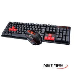 TECLADO + MOUSE INALAMBRICO GAMER NETMAK NM-ATTAK