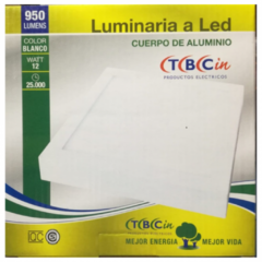 LUMINARIA A LED 950 LUMENS CUERPO ALUMINIO 12W