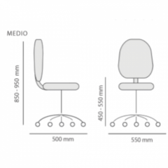 SILLA DE ESCRITORIO MEDIO GIRATORIA REGULACIÓN NEUMÁTICA - comprar online