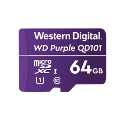 TARJETA DE MEMORIA MICRO SD WD PURPLE 64GB CLASE 10 UHS I CARD