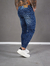 CALÇA SLIM FIT JEANS CASUAL ESCURA / na internet