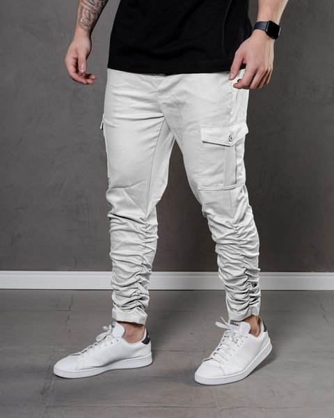 Calça Cargo Jogger Sarja Cinza - Caunt Jeans