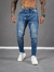 CALÇA SLIM FIT JEANS CASUAL ESCURA / na internet