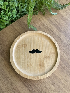 Prato Bambu Personalizado Bigode 20cm