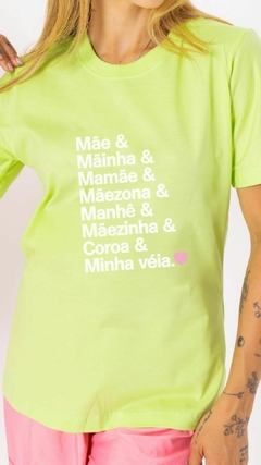 T-shirt Mãe E Mainha E Mamãe Verde Lima (100% Algodão Menegotti) - comprar online