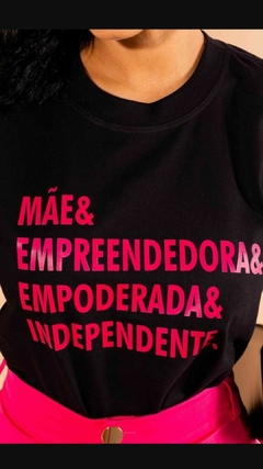 T-shirt Mãe Empreendedora Preta (100% Algodão Menegotti) - comprar online