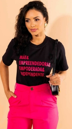 T-shirt Mãe Empreendedora Preta (100% Algodão Menegotti)