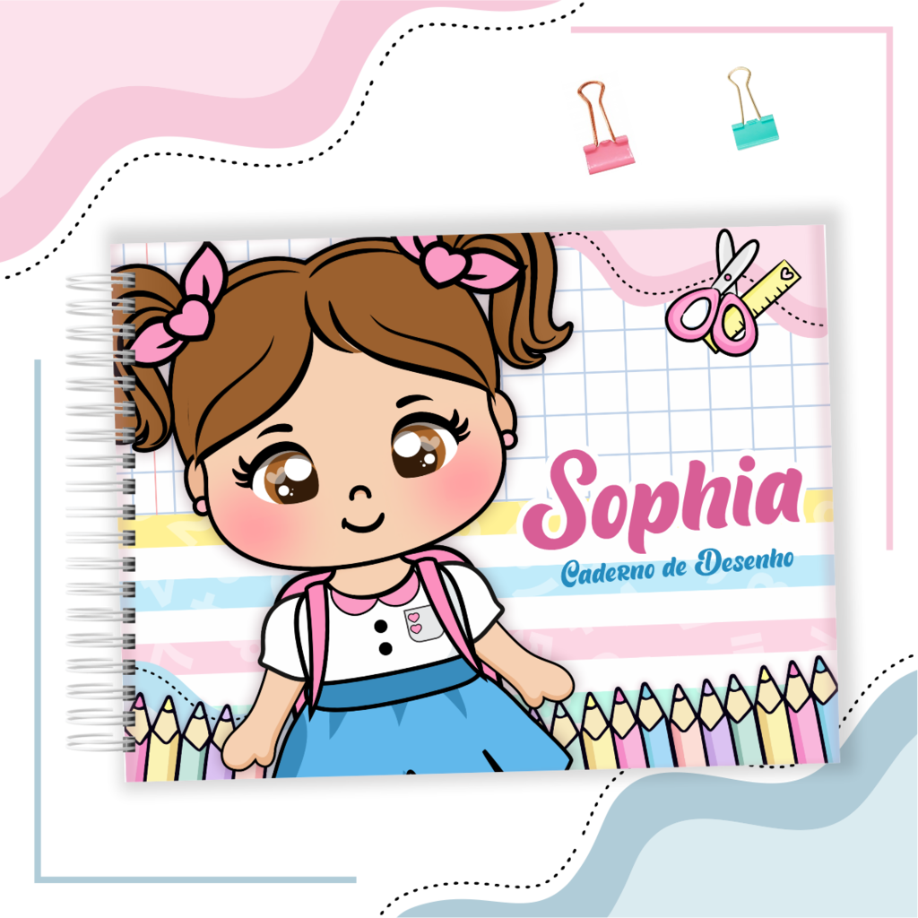 Caderno de Desenho Mascotinha Menina