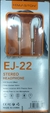 Fone de Ouvido com Microfone Ej-22 - Fone de Ouvido com Microfone Ej-22 - Fone de Ouvido com Microfone Ej-22 - Fone de O