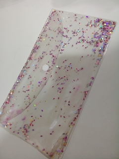 necessaire transparente com glitter