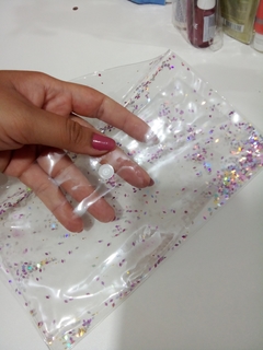 necessaire transparente com glitter - comprar online