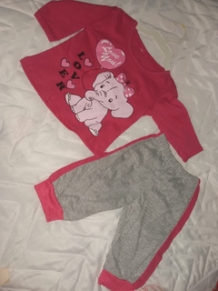 conjunto blusa de elefante pink e calça