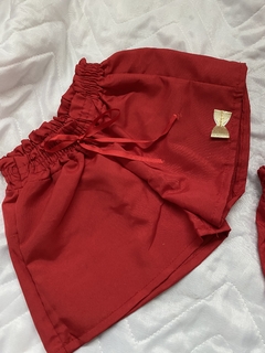 short de tactel vermelho