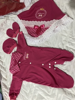 saída maternidade rosa pink 4 peças