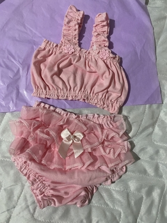 cropped e calcinha bunda rica rosa bebe