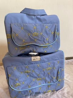 Imagem do kit bolsa mala maternidade 5 peças meu príncipe azul claro