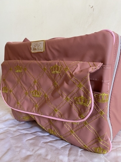 kit bolsa mala maternidade 5 peças minha princesa rosé - comprar online