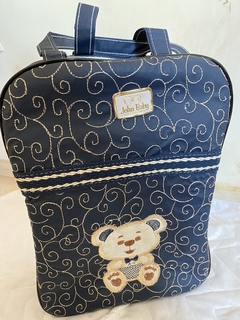 kit bolsa mala maternidade 5 peças urso azul marinho na internet