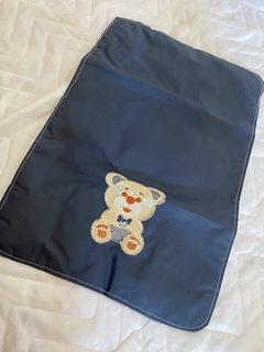 kit bolsa mala maternidade 5 peças urso azul marinho - laysa lourrane